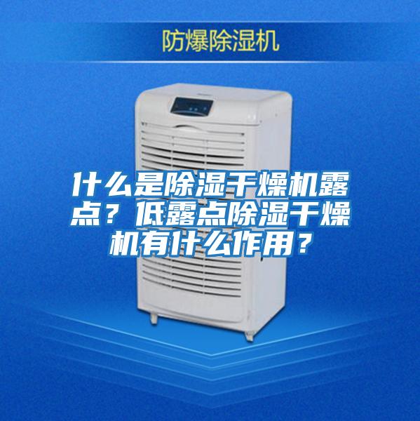 什么是除濕干燥機露點？低露點除濕干燥機有什么作用？